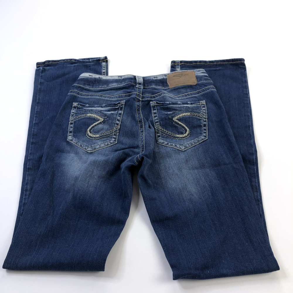 Silver Jeans Suki Mid Slim Boot 27x33 (Fits 28W 32L) Low Rise Denim Blue